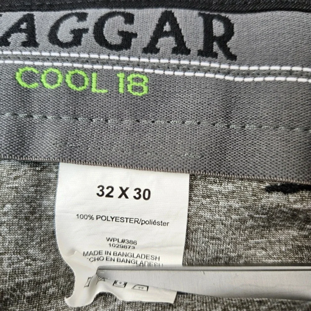 Haggar Cool 18 Pro Black Straight Fit Performance Dress Pants Mens 32x30